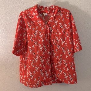 Floral short-sleeved button up